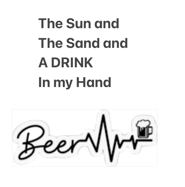Sun, Sand and Beer Heart Beat Travel mug with a handle